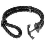 Anchor Leather Bracelet
