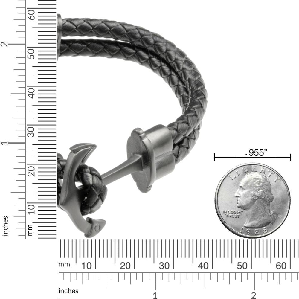 Anchor Leather Bracelet