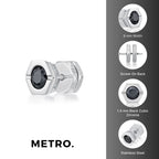 Hexagon Cubic Zirconia Stud Earrings