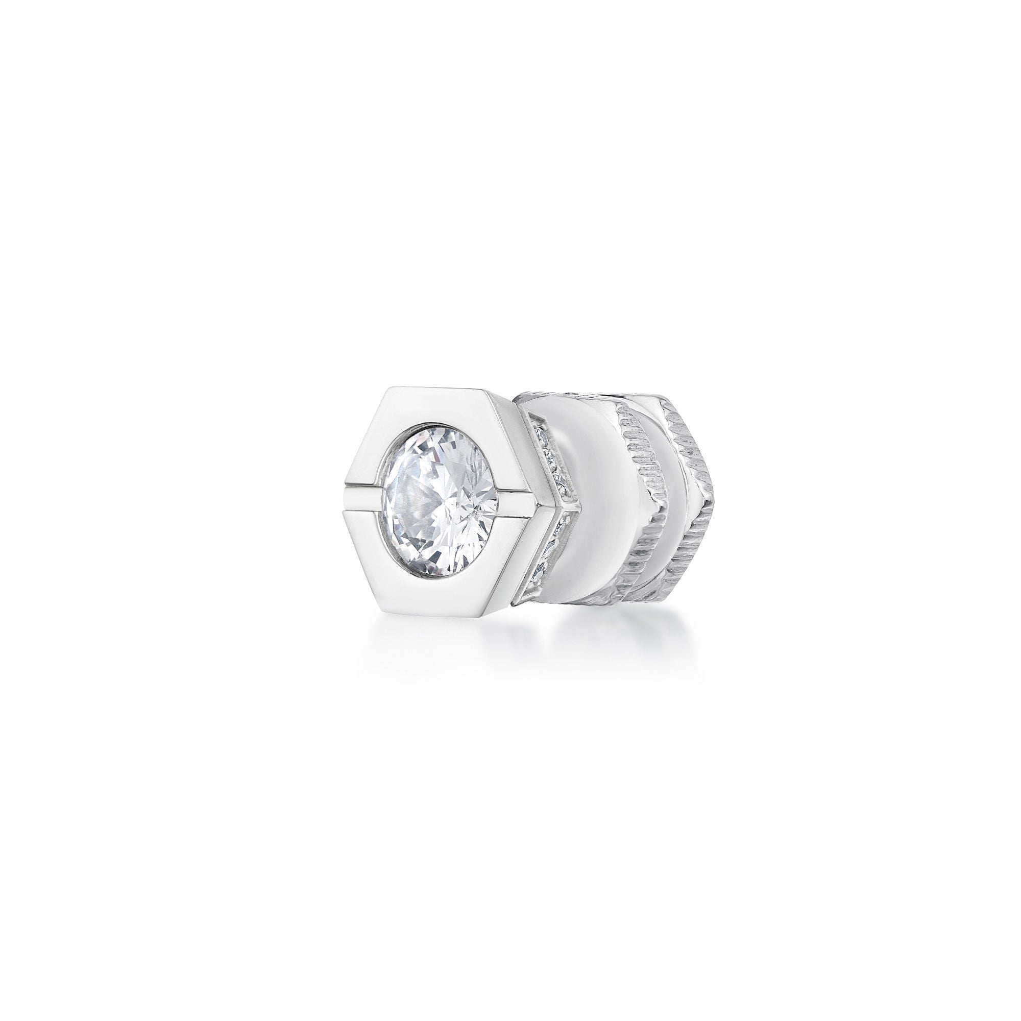 Hexagon Cubic Zirconia Stud Earrings
