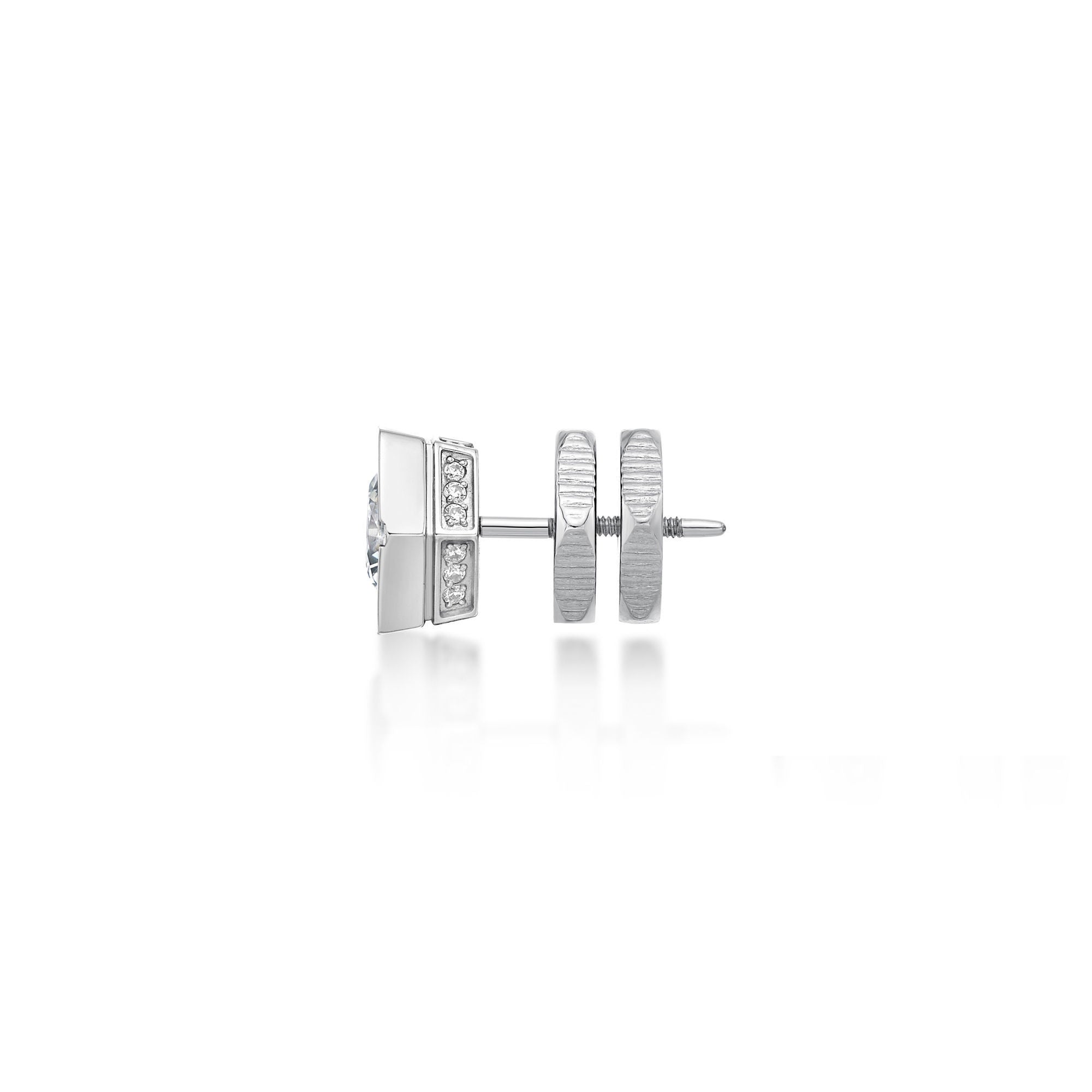 Hexagon Cubic Zirconia Stud Earrings