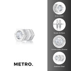 Hexagon Cubic Zirconia Stud Earrings