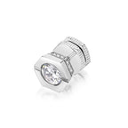 Hexagon Cubic Zirconia Stud Earrings