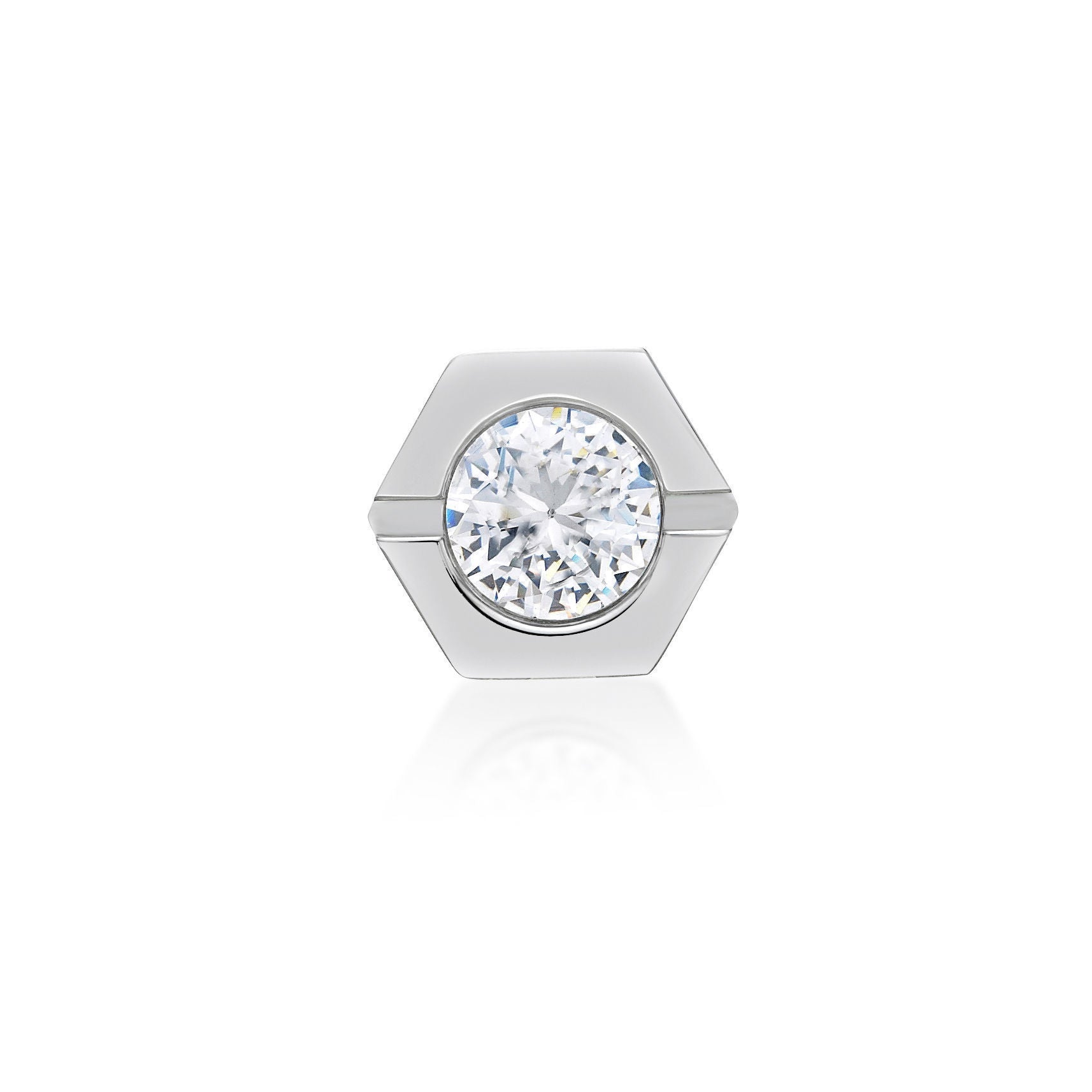 Hexagon Cubic Zirconia Stud Earrings