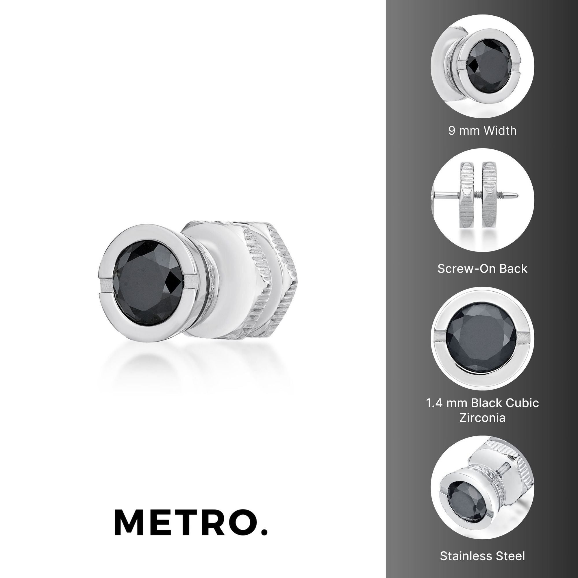 Round Cubic Zirconia Stud Earrings