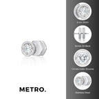 Round Cubic Zirconia Stud Earrings
