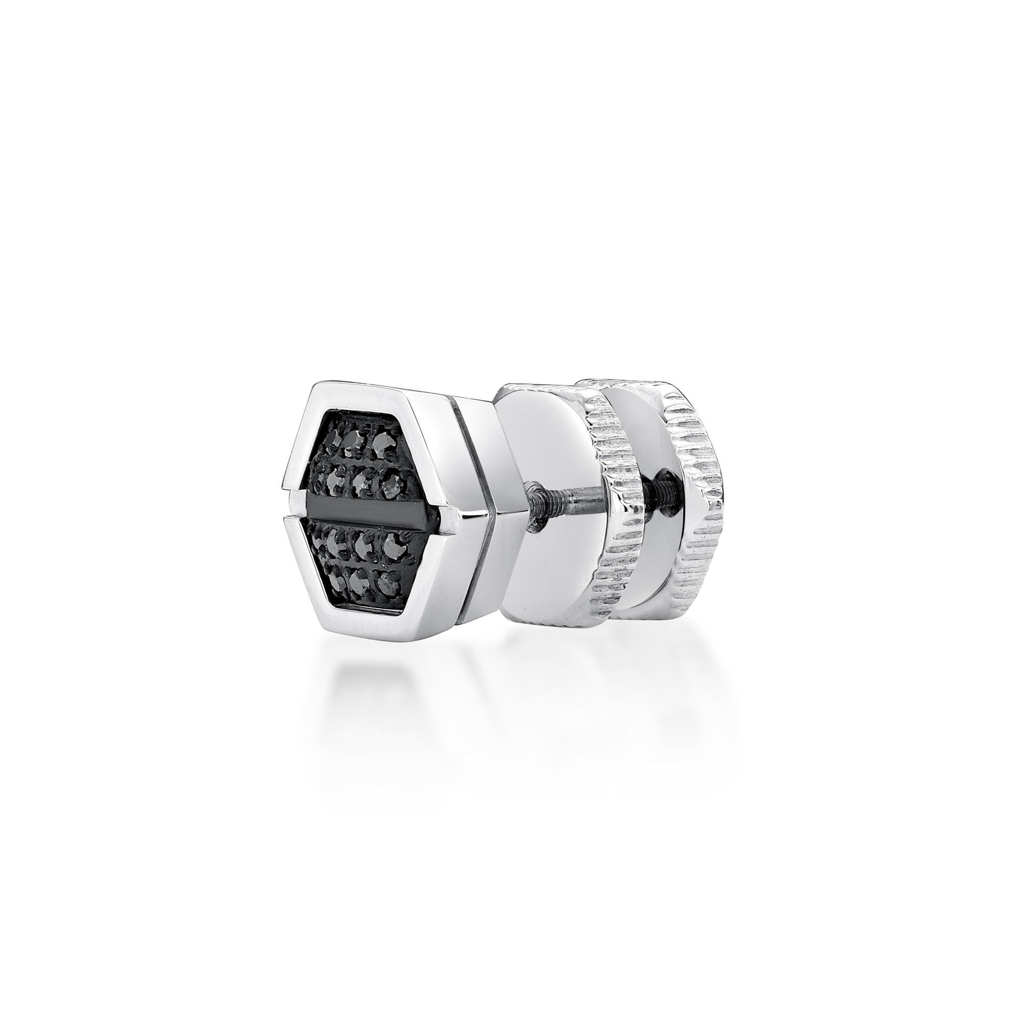 Hexagon Diamond Stud Earrings