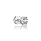 Hexagon Diamond Stud Earrings