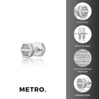 Hexagon Diamond Stud Earrings