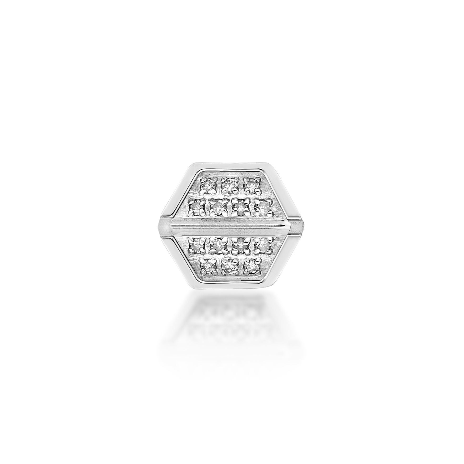 Hexagon Diamond Stud Earrings