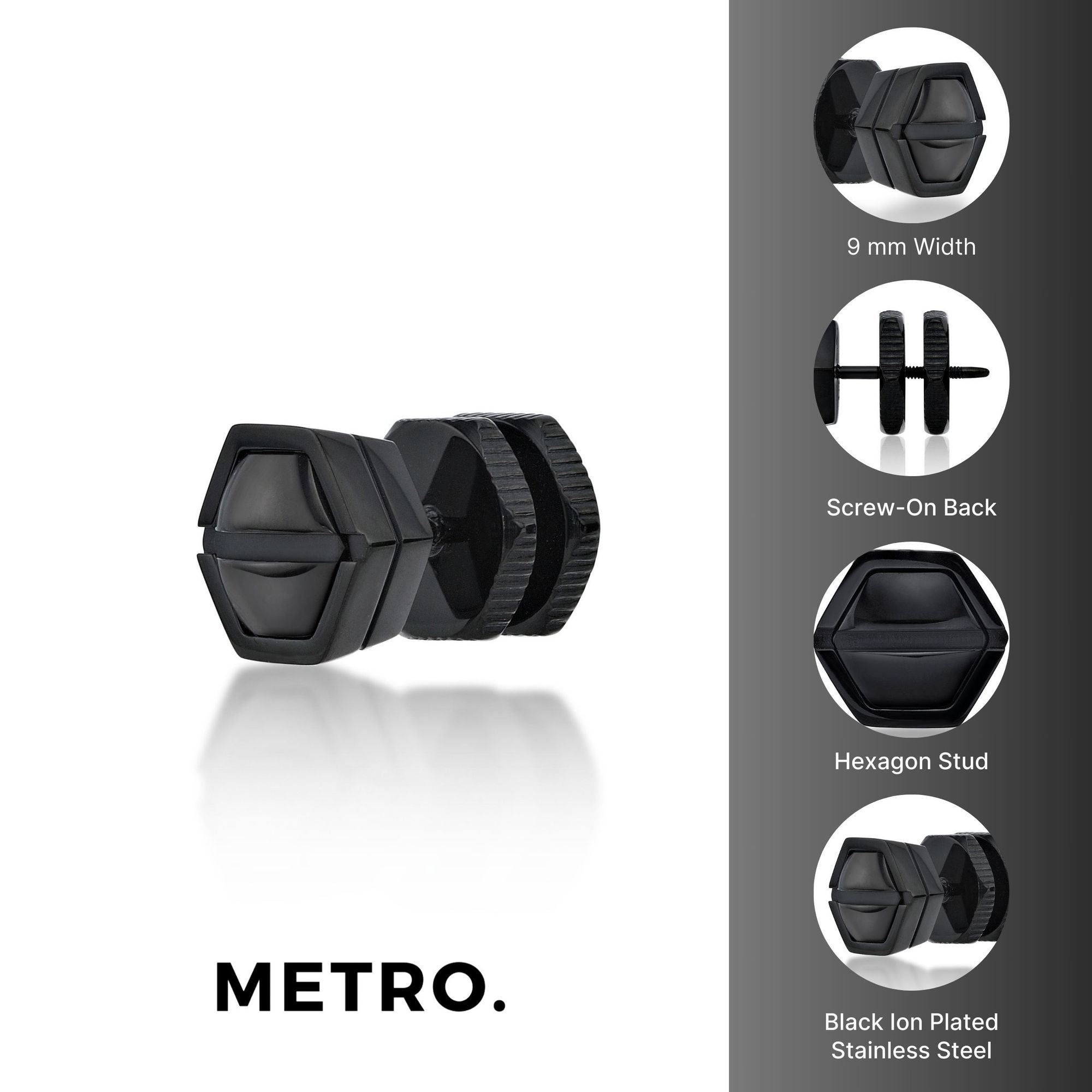 Hexagon Stud Earrings