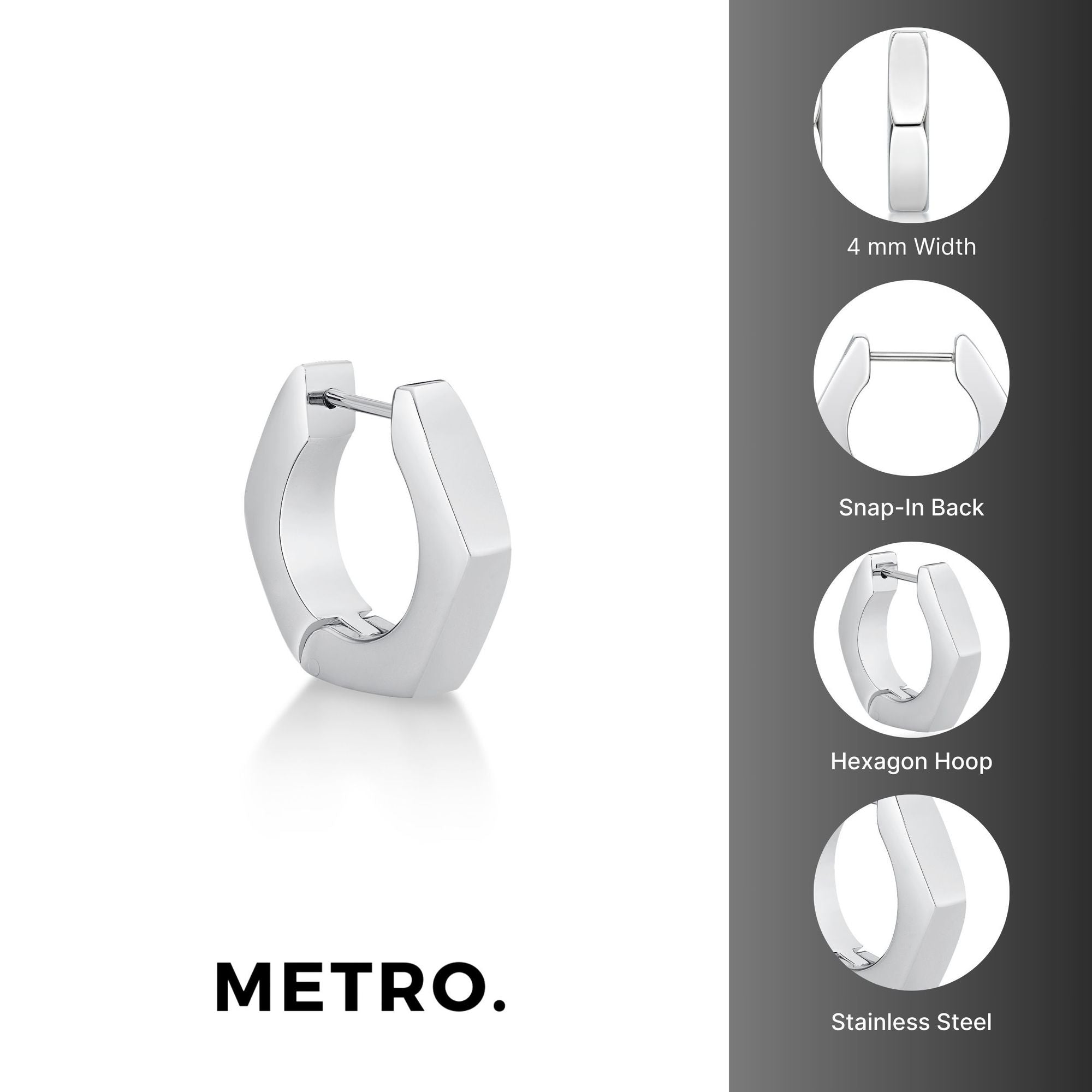 Hexagon Hoop Earrings
