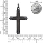 Ebony Wood and Stainless Steel Cross Pendant