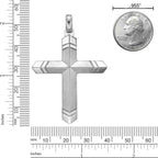 Ridged Cross Pendant in Stainless Steel
