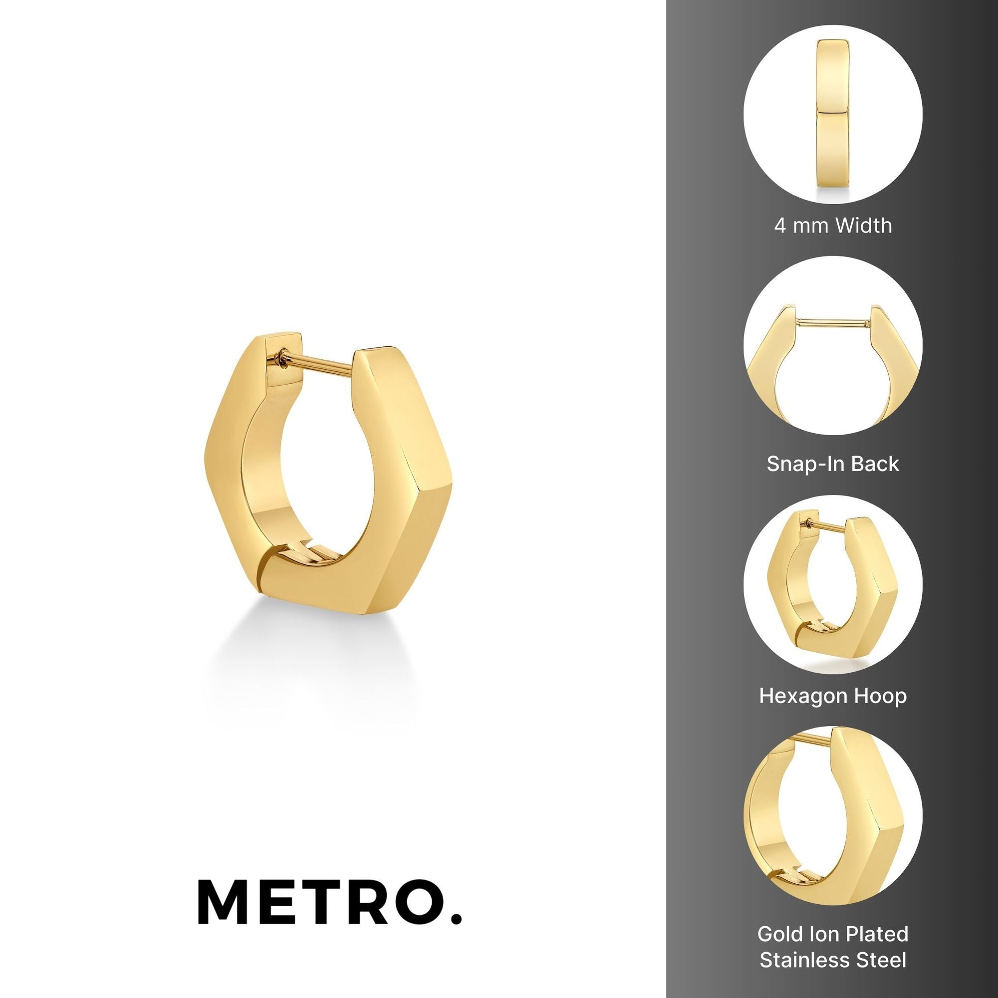 Hexagon Hoop Earrings