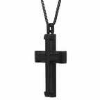 Black Carbon Fiber Cross Pendant