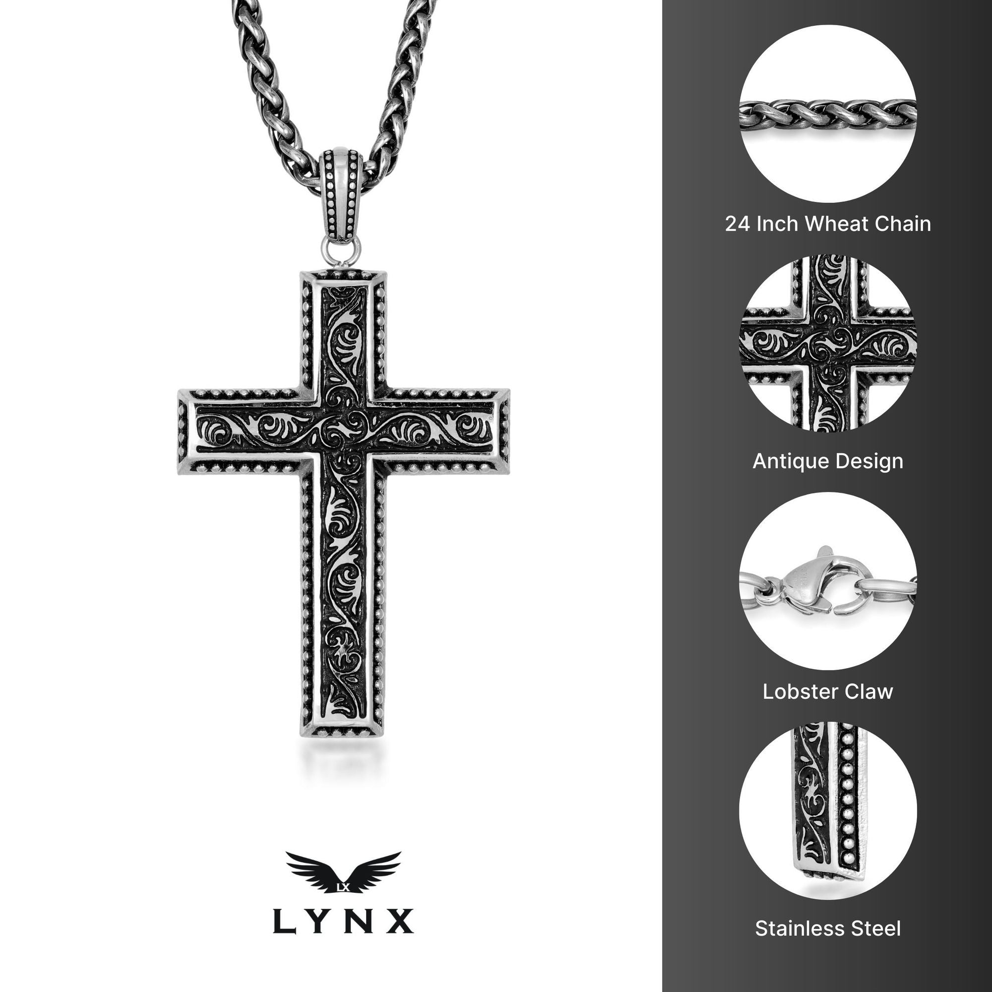 Antique Finish Cross Pendant