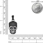 Black Cubic Zirconia Skull Pendant