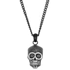 Black Cubic Zirconia Skull Pendant