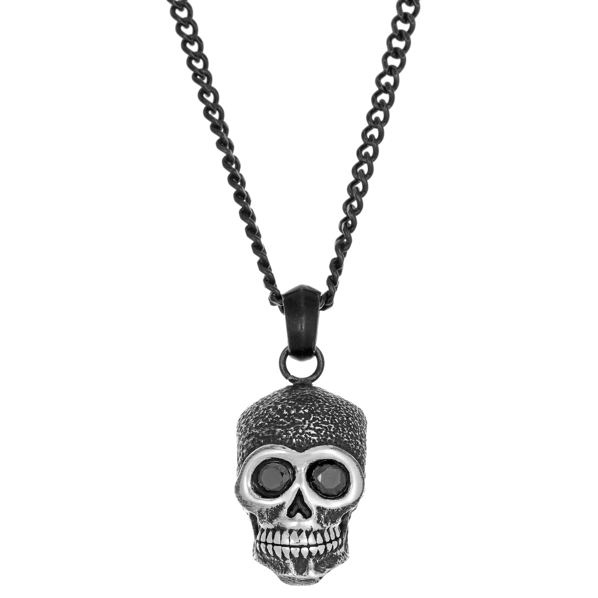 Black Cubic Zirconia Skull Pendant