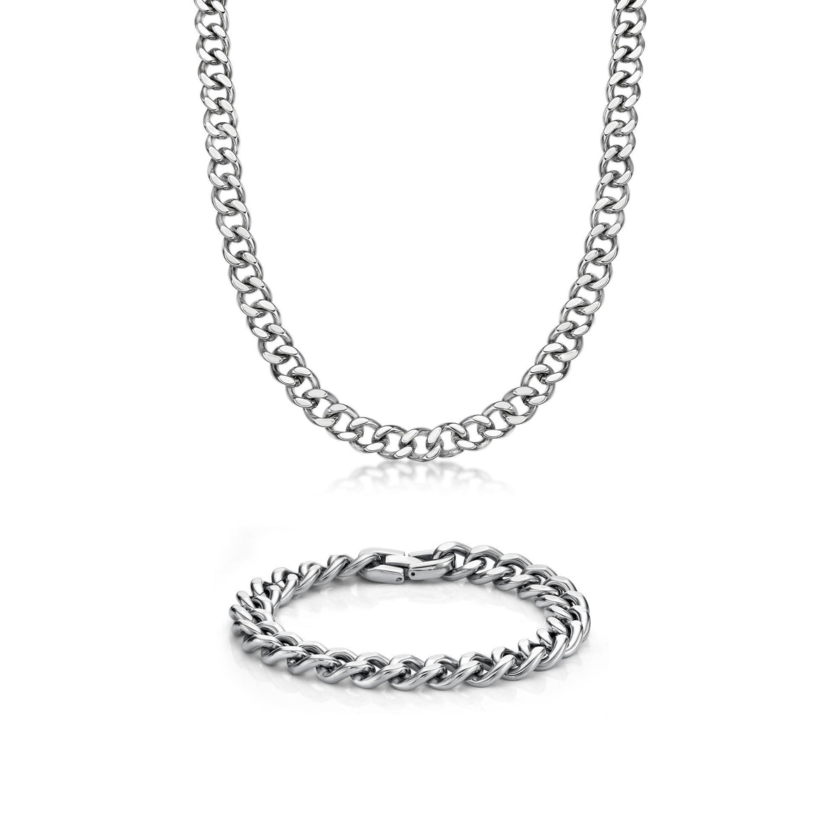 Thick Curb Chain Gift Set in Stainless Steel, 20"