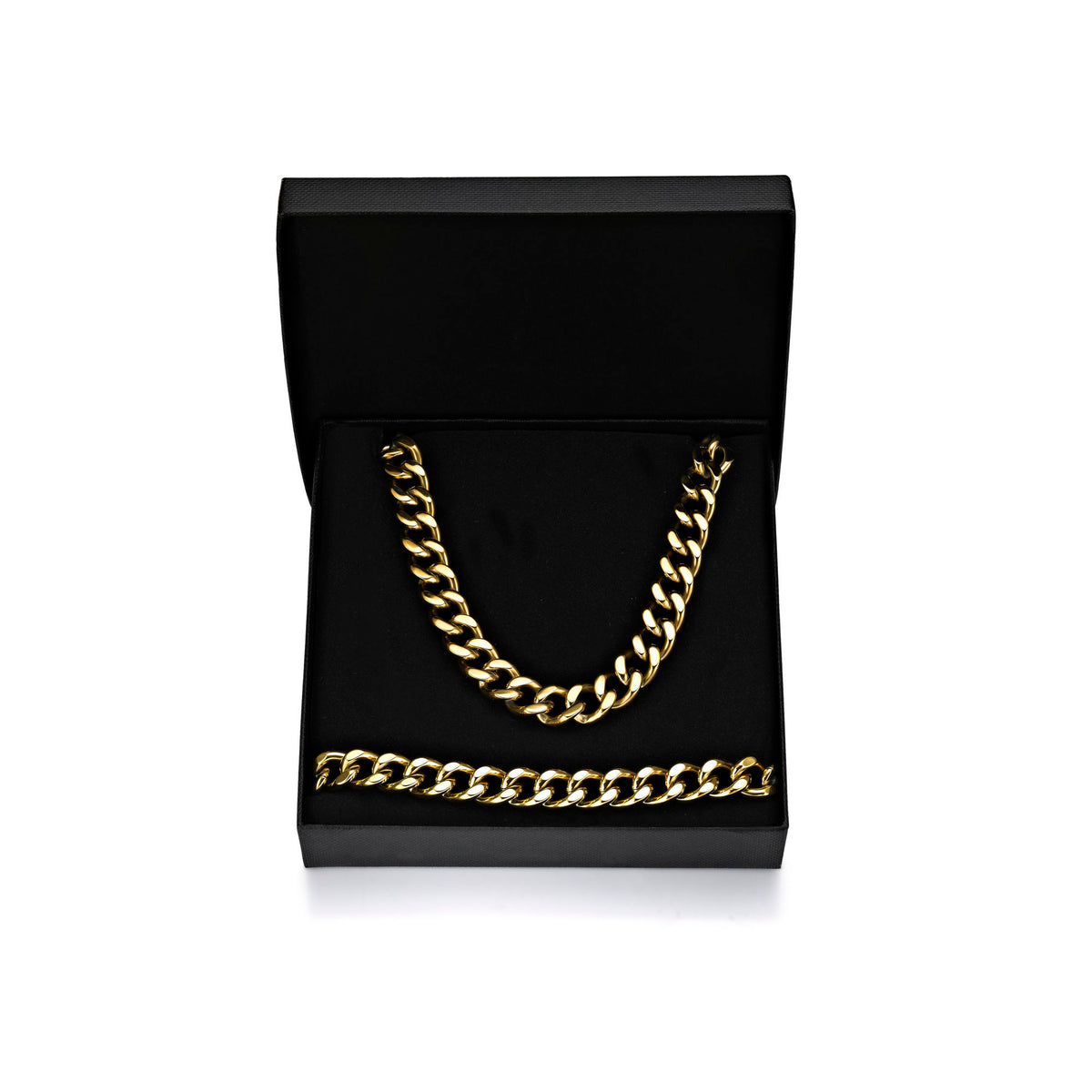Thick Curb Chain Gift Set in Gold Ion Plated Stainless Steel, 24"