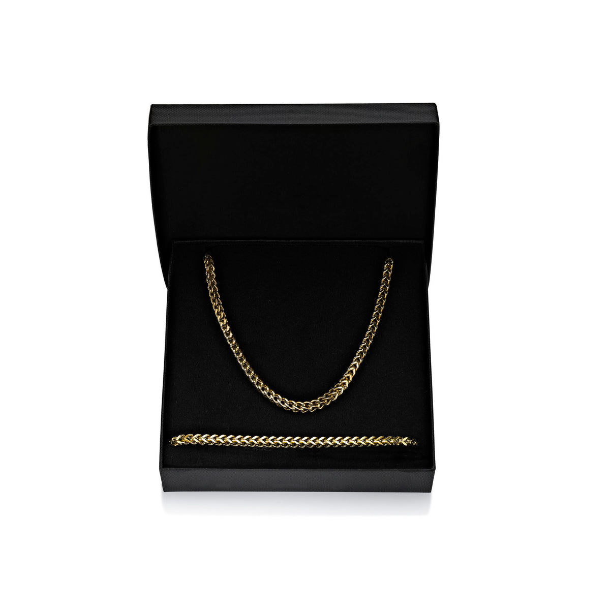 Thin Foxtail Chain Gift Set in Gold Ion Plated Stainless Steel, 24"