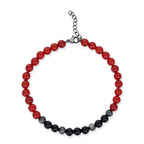 Read Acrylic and Black Agate Adjustable Beaded Bracelet
