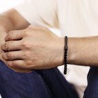 Matte Black Beaded Stretch Bracelet