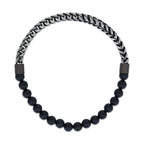 Matte Black Beaded Stretch Bracelet