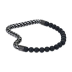 Matte Black Beaded Stretch Bracelet