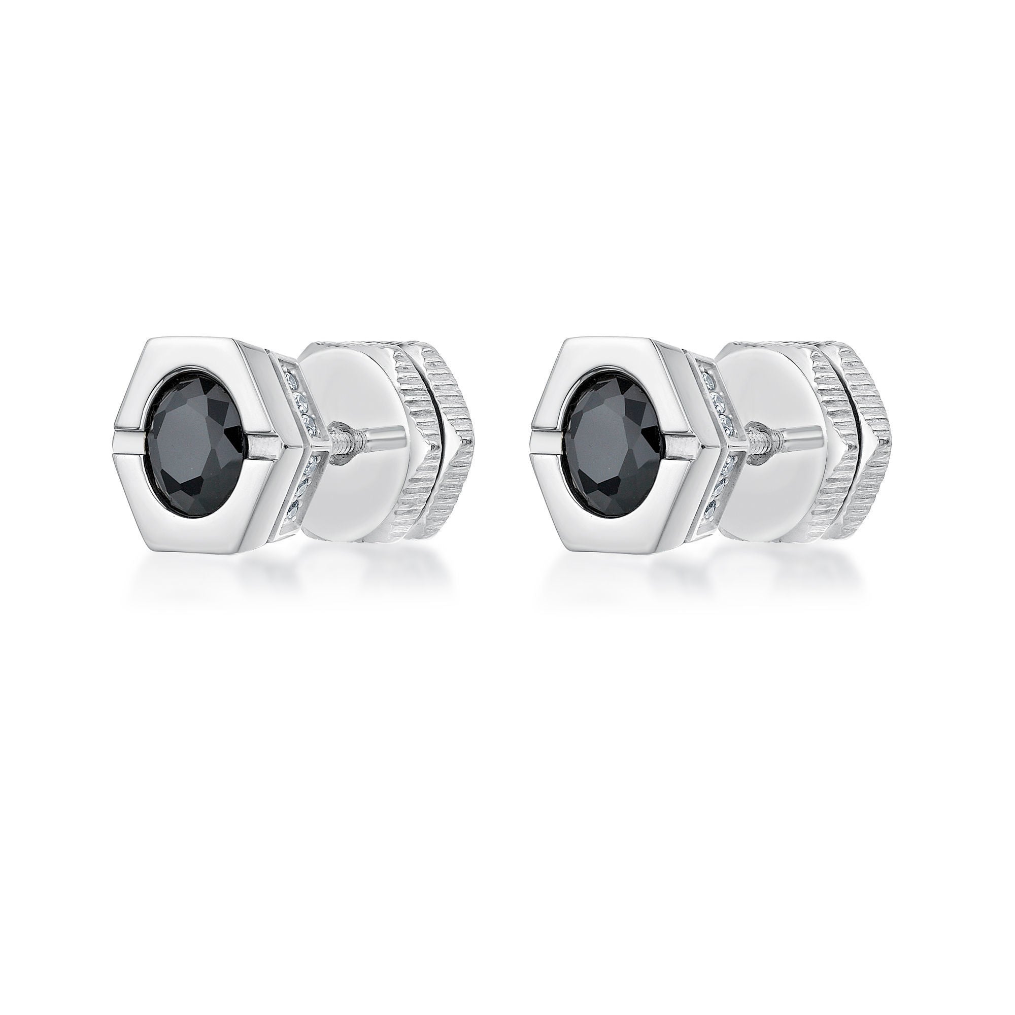 Hexagon Cubic Zirconia Stud Earrings