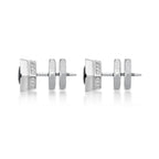Hexagon Cubic Zirconia Stud Earrings