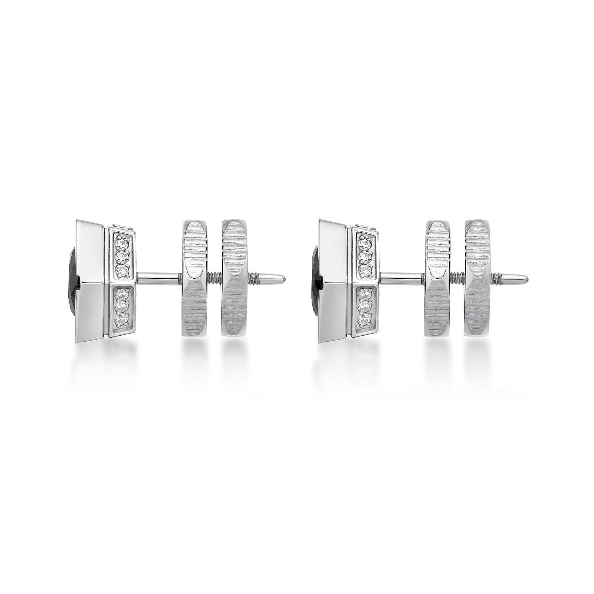 Hexagon Cubic Zirconia Stud Earrings