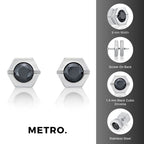Hexagon Cubic Zirconia Stud Earrings