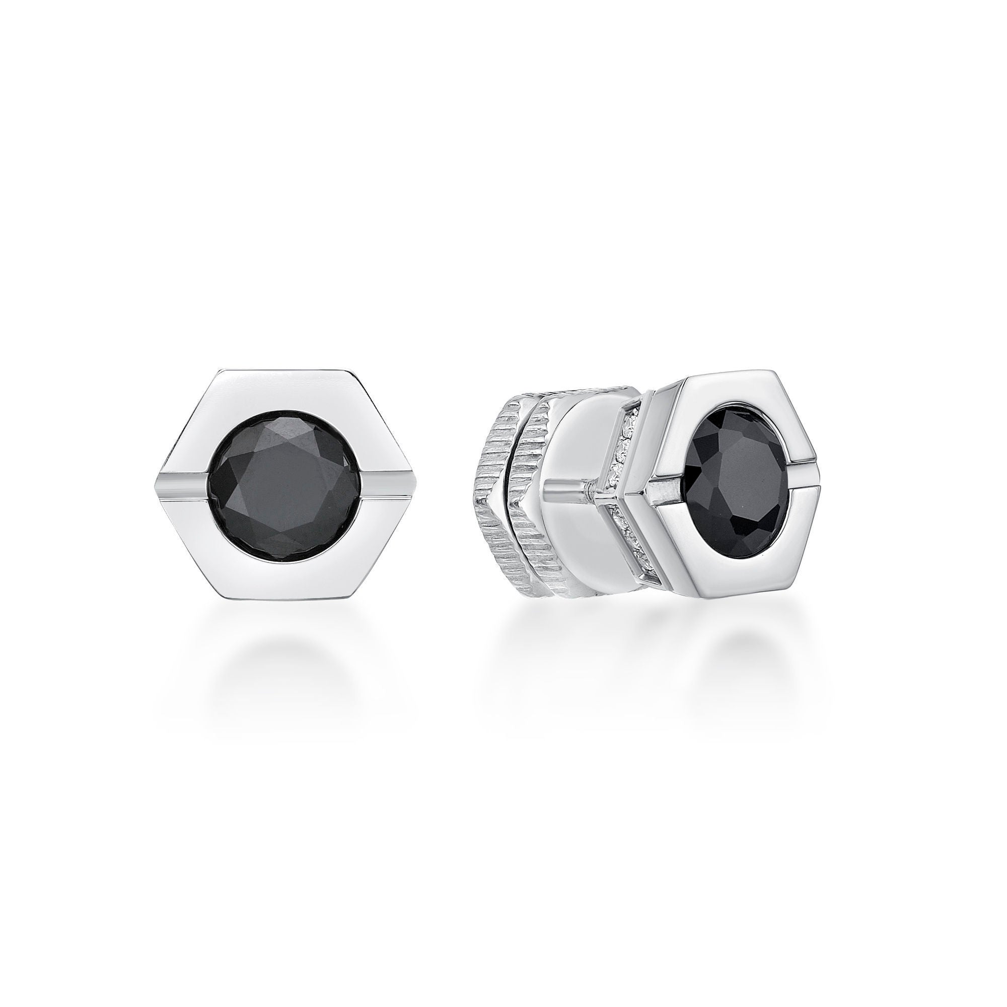 Hexagon Cubic Zirconia Stud Earrings
