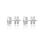 Hexagon Cubic Zirconia Stud Earrings