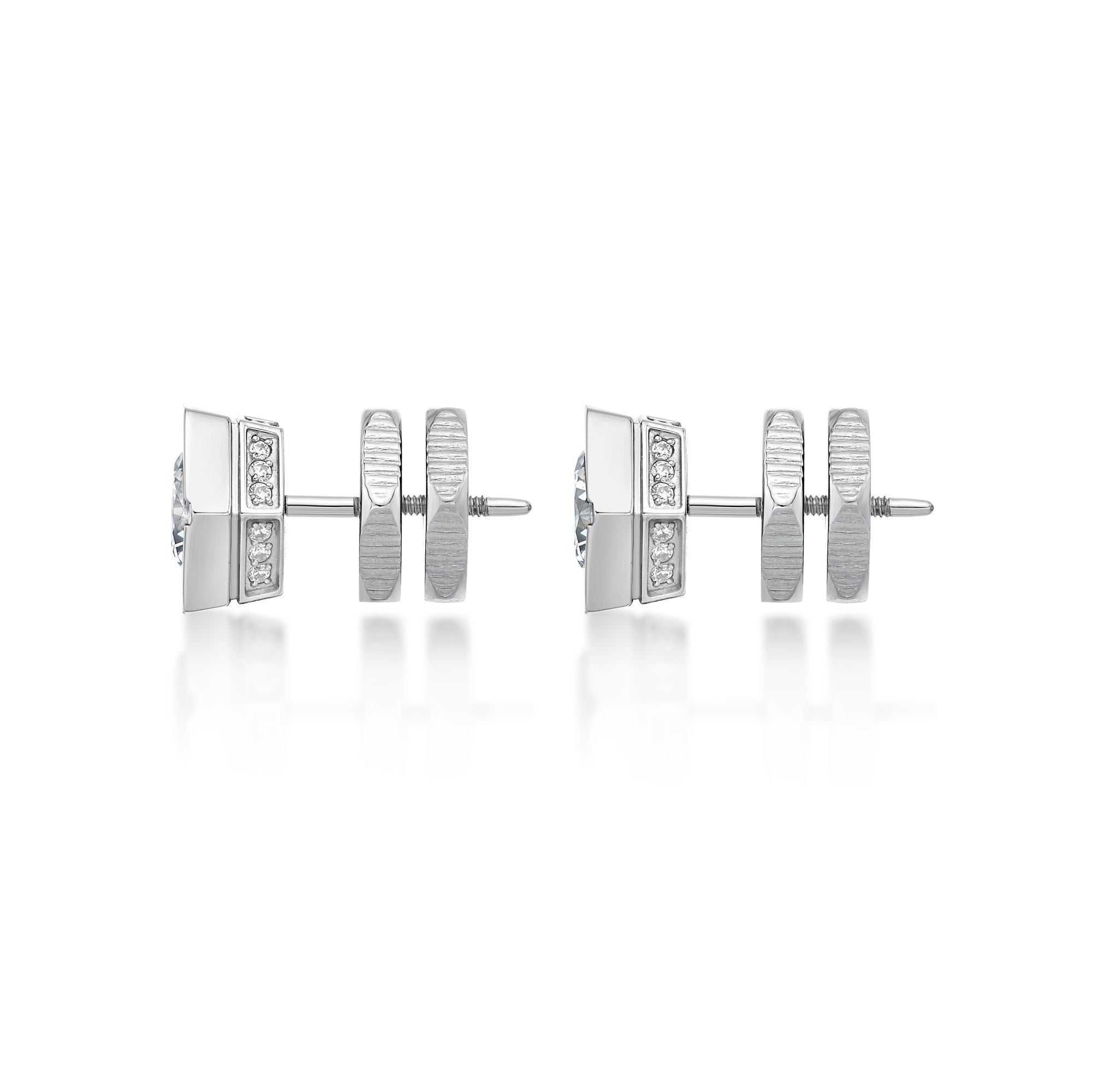 Hexagon Cubic Zirconia Stud Earrings