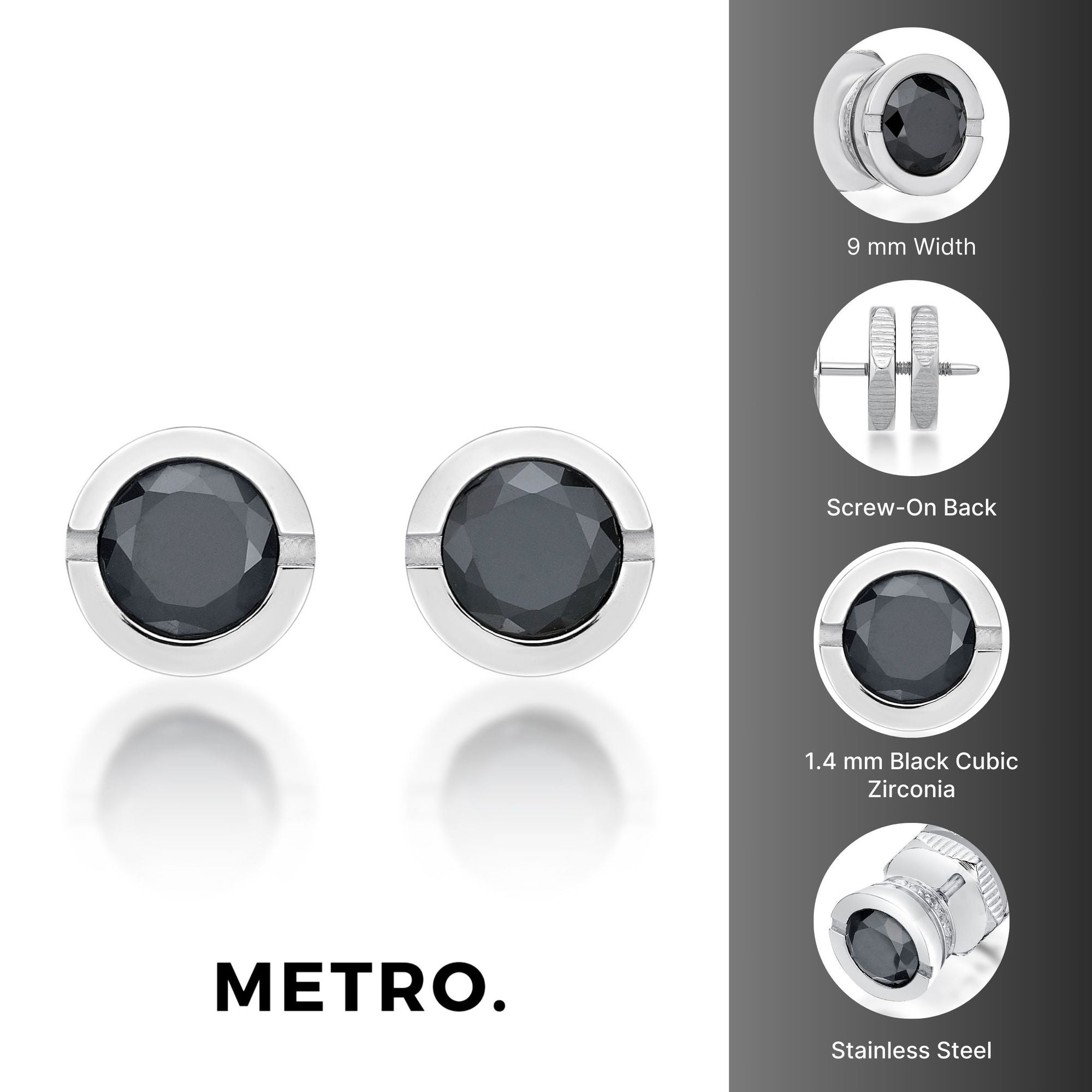 Round Cubic Zirconia Stud Earrings
