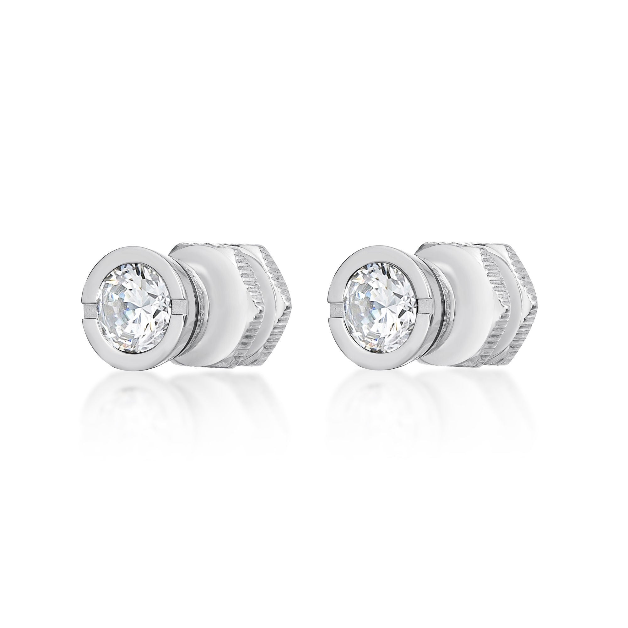 Round Cubic Zirconia Stud Earrings