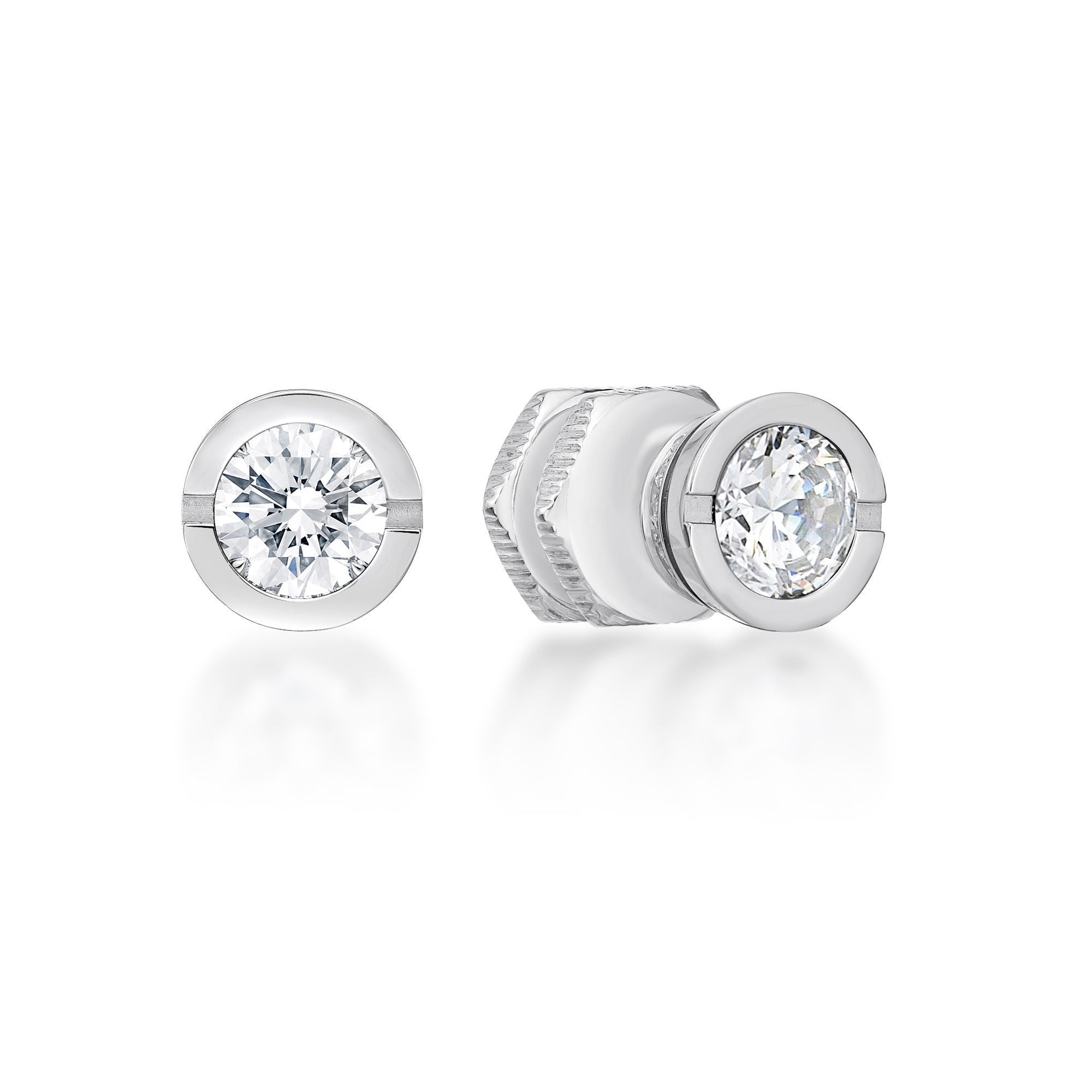 Round Cubic Zirconia Stud Earrings