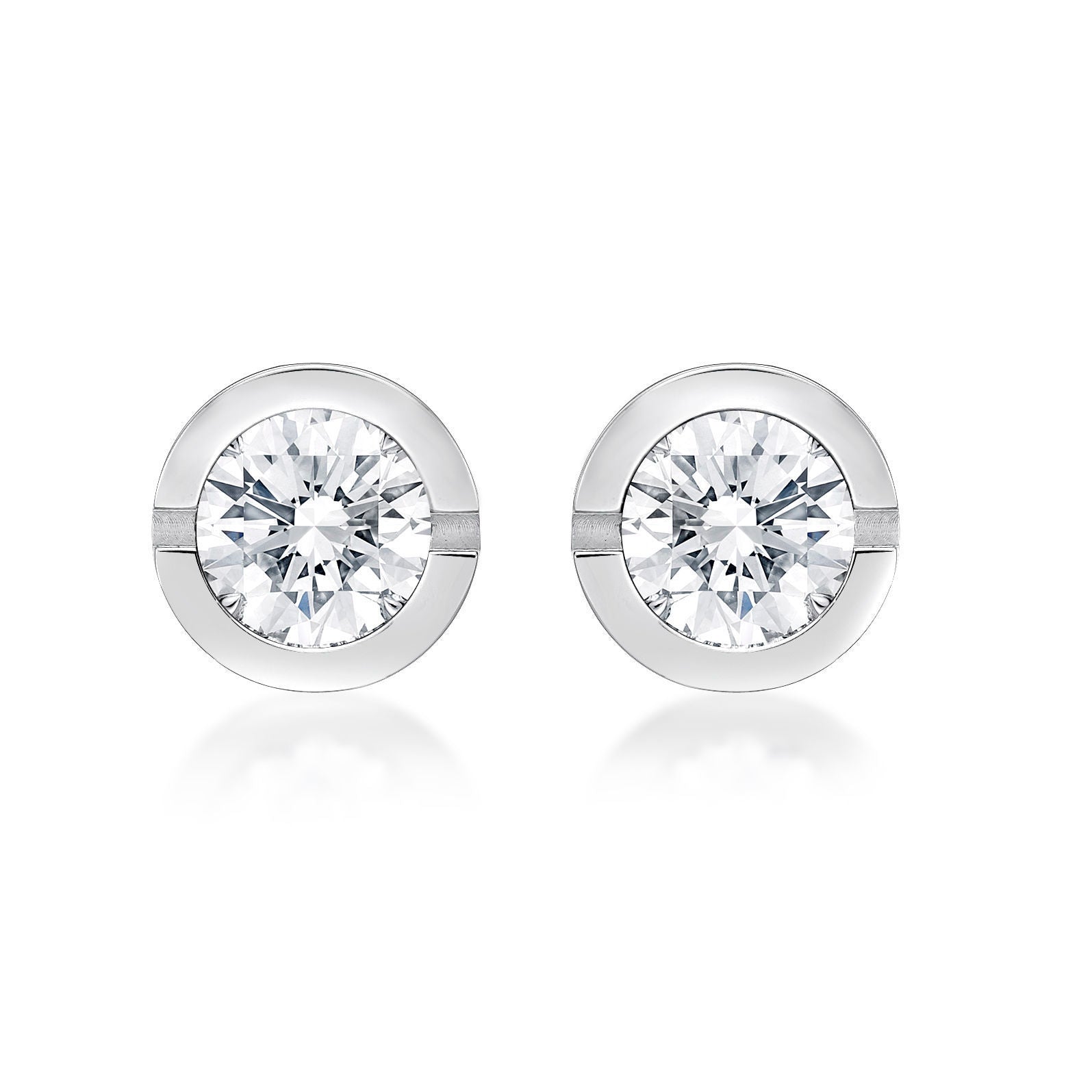 Round Cubic Zirconia Stud Earrings
