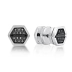 Hexagon Diamond Stud Earrings