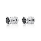 Hexagon Diamond Stud Earrings
