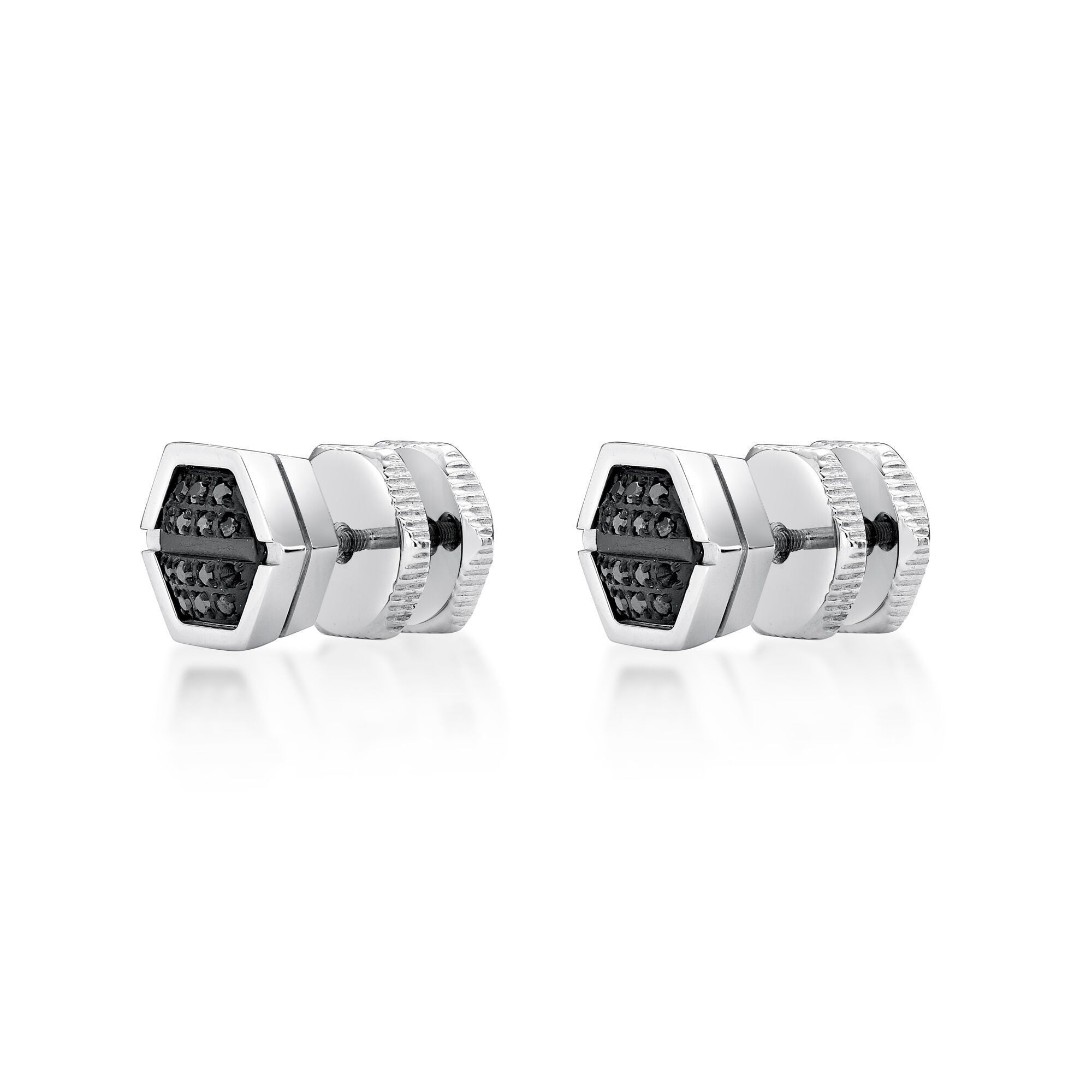 Hexagon Diamond Stud Earrings