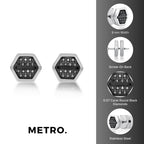 Hexagon Diamond Stud Earrings