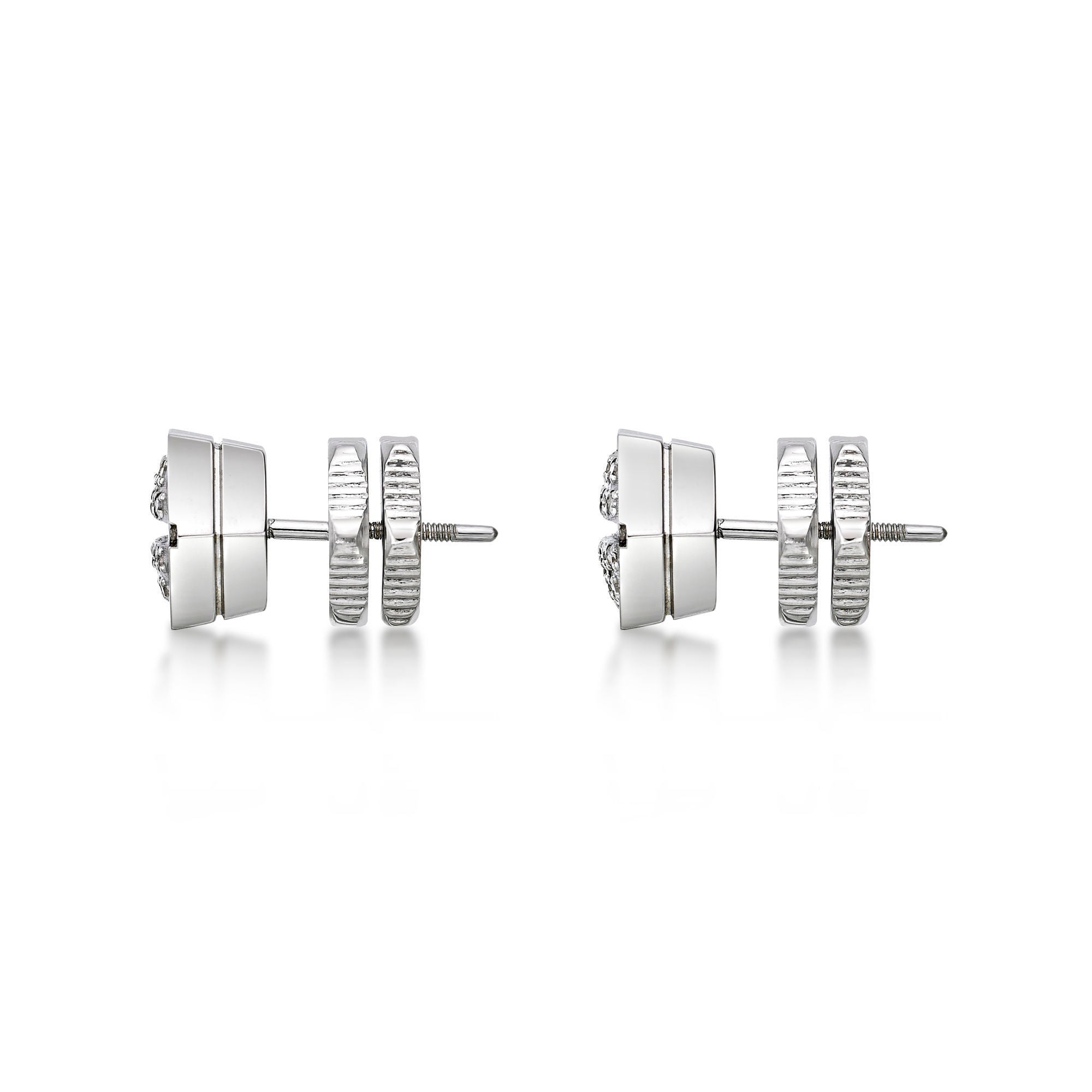 Hexagon Diamond Stud Earrings