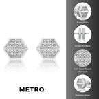 Hexagon Diamond Stud Earrings