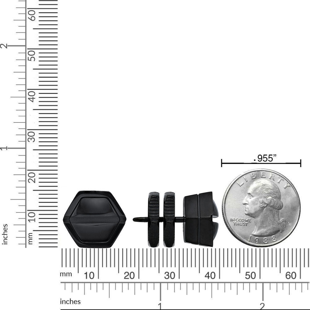 Hexagon Stud Earrings