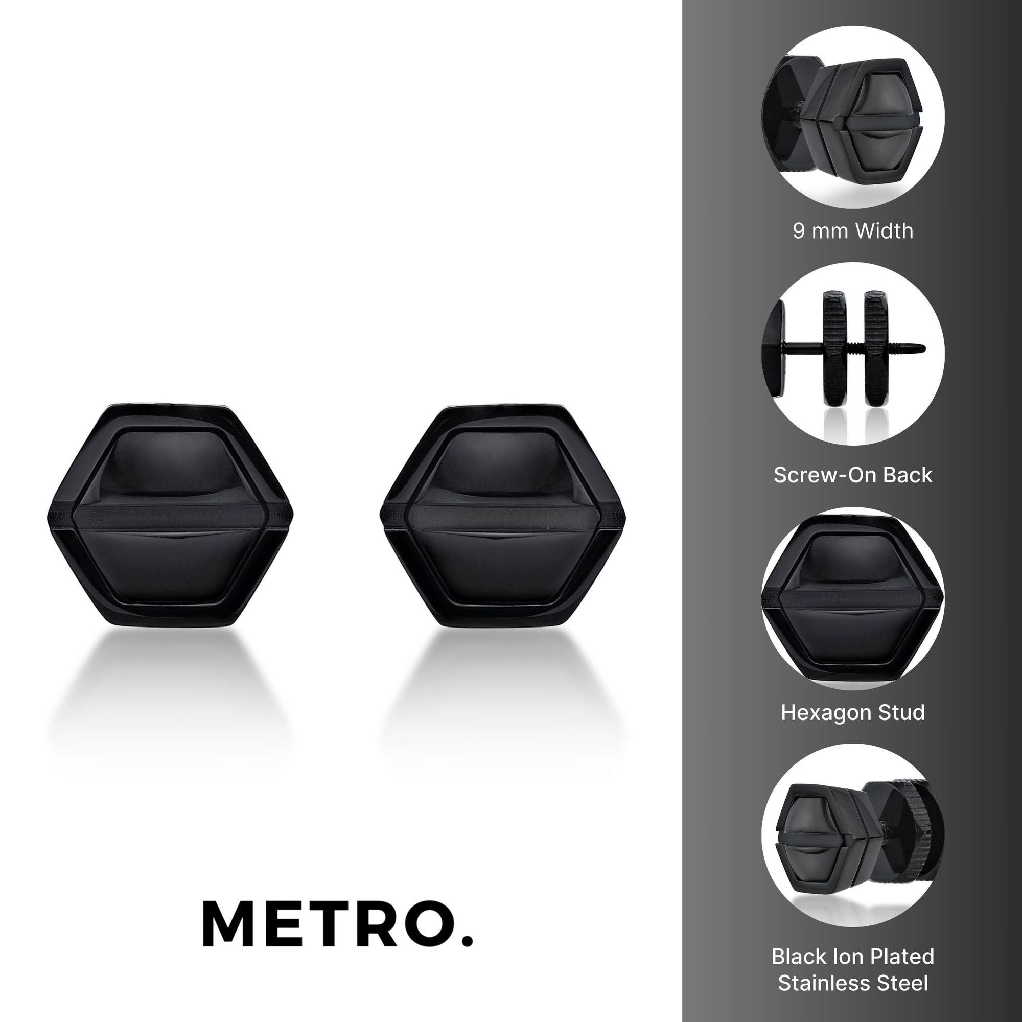 Hexagon Stud Earrings